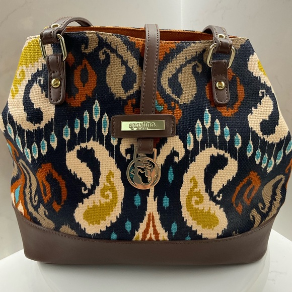 Spartina 449 Christina Modern Medallion Satchel Bag Purse - Picture 1 of 11